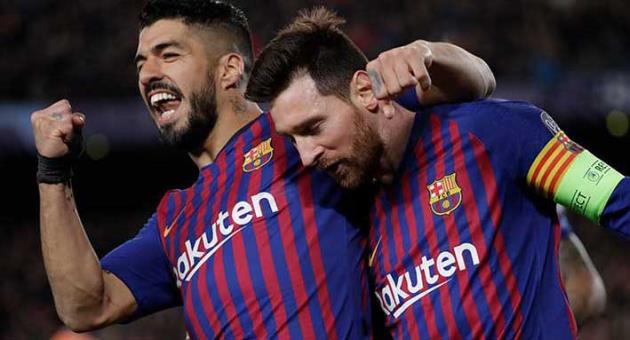 Messi and Suarez's late goals ended the game in 4-4 draw for Barcelona ...