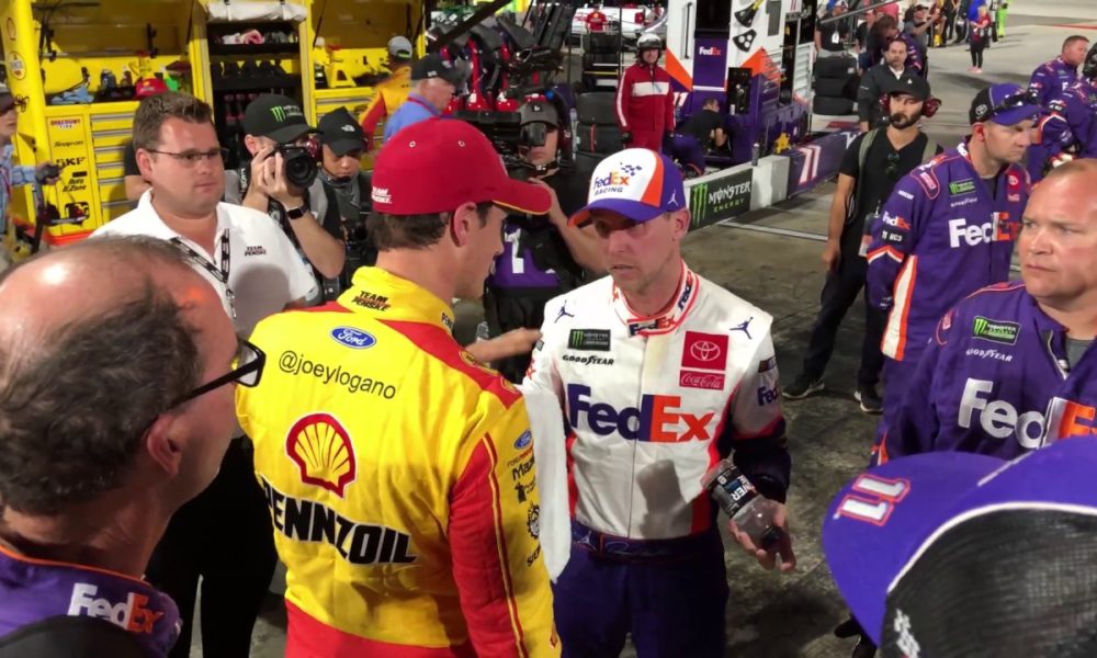 Joey Logano and Denny Hamlin got into a fight following ...