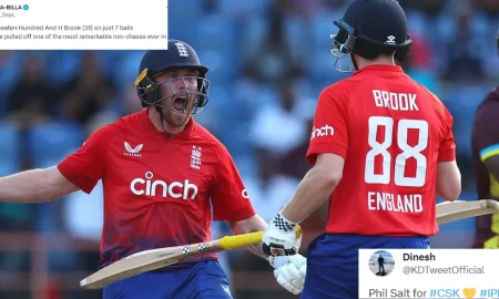 Twitter Reactions: Phil Salt’s ton powers England to a record chase against West Indies in third T20I