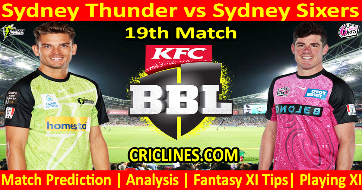 Today Match Prediction-SYT vs SYS-Dream11-BBL T20 2023-24-19th Match-Who Will Win