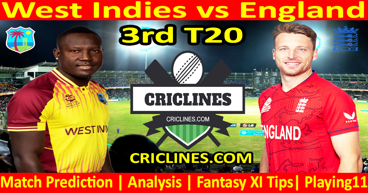 Today Match Prediction-WI vs ENG-3rd T20-2023-Dream11-Who Will Win Today