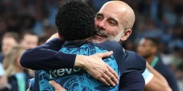 Guardiola’s dance of joy as Man City pile pressure on desolate Arsenal