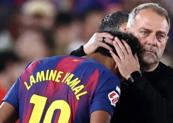 Lamine Yamal injures himself scoring penalty in Barca win