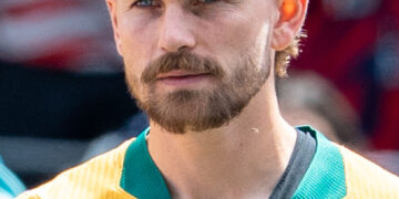Connor Metcalfe of Australia, who scored in Australia vs Brazil in Brisbane