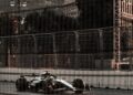Azerbaijan GP 2026: an F1 car on the Baku City Circuit with the TV tower behind