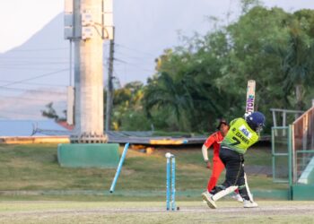 cpl 2026 qualifier 1 falcons amazon warriors caribbean cricket bowled