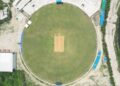 Aerial view of a cricket ground, England vs Sri Lanka 3rd ODI