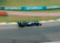 Formula 1 car at speed on track