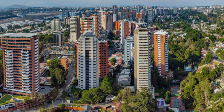 Guatemala City skyline, host city of the Guatemala vs El Salvador Nations League match