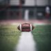 American football on the field yard line, Iowa vs Michigan college football