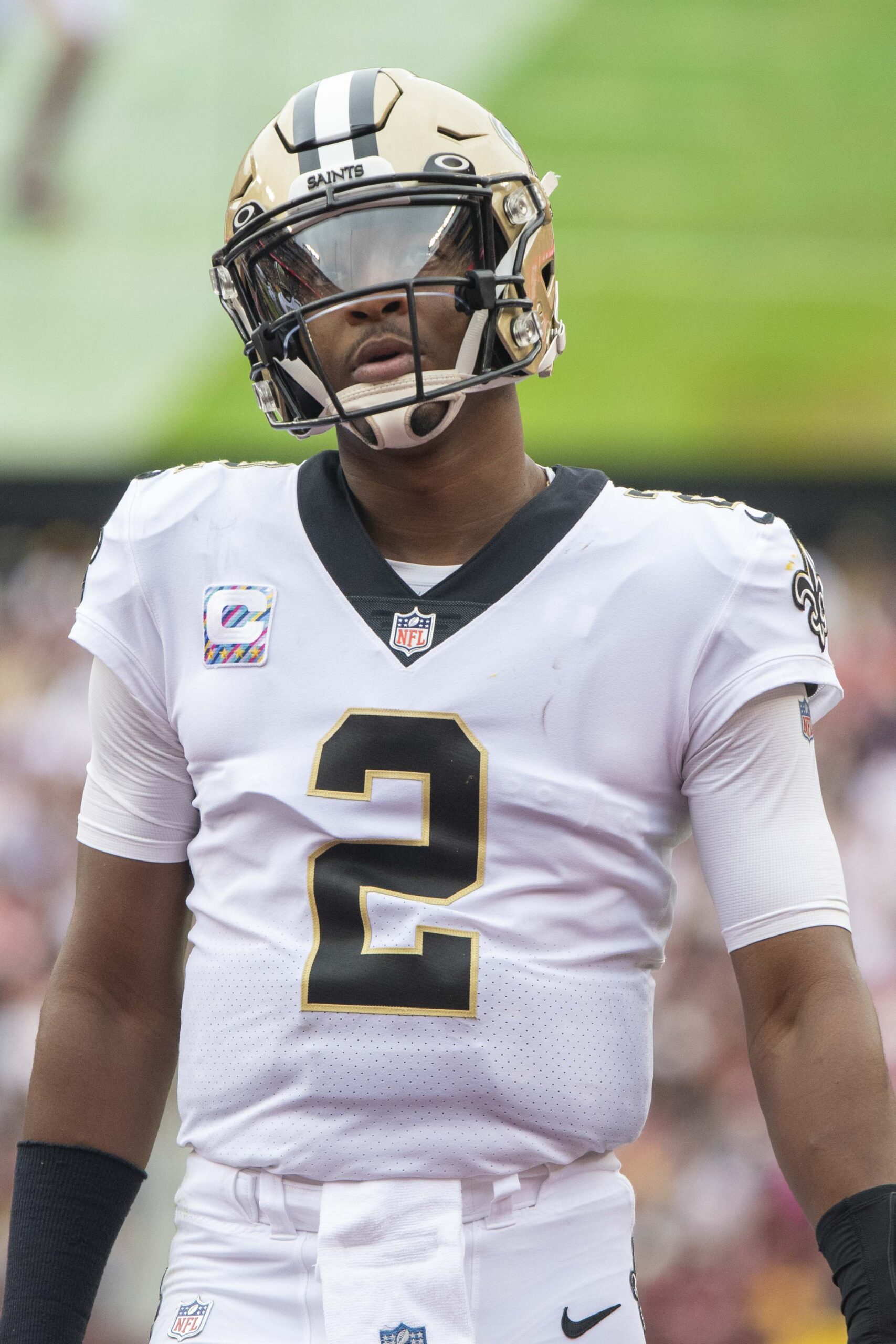 Jameis Winston, who stays the Giants starting quarterback after the JJ McCarthy trade