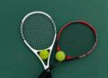 Two tennis rackets and balls on a hard court, illustrating Laver Cup 2026 Day 1 results
