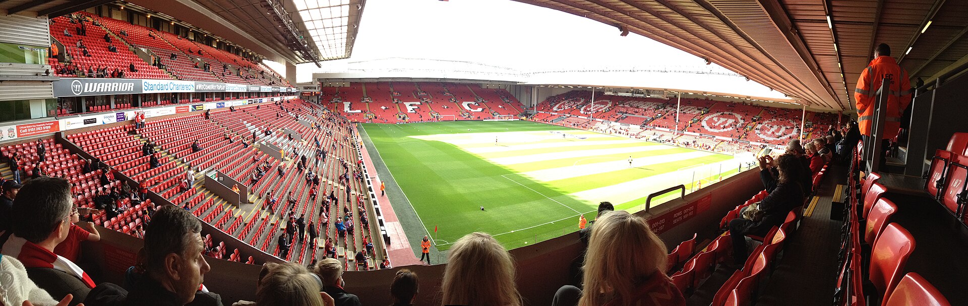 Anfield panorama, where Manchester City play Liverpool next