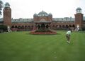 Medinah Country Club clubhouse and putting green, host of the Presidents Cup 2026