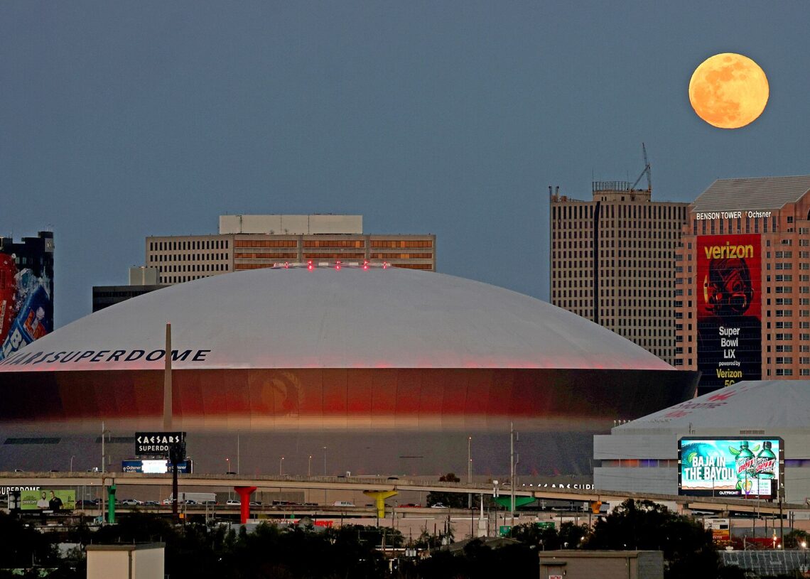 The Caesars Superdome in New Orleans, venue of Raiders vs Saints