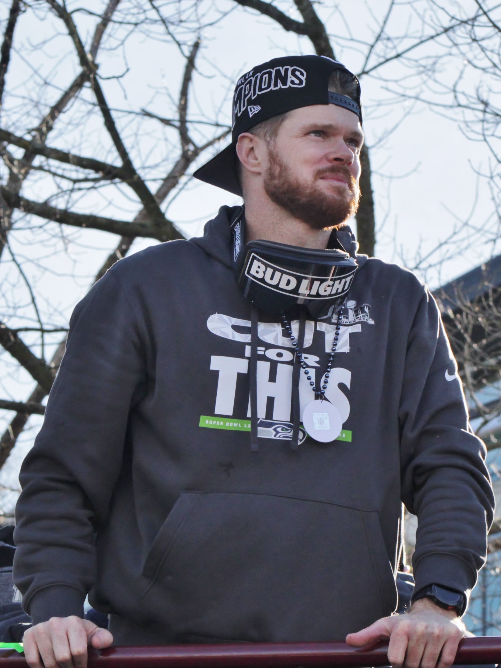 Sam Darnold at the Seahawks Super Bowl LX parade