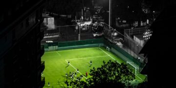 Floodlit football pitch at night in Istanbul, illustrating Türkiye vs France in the Nations League