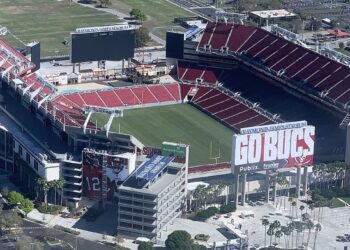 Raymond James Stadium in Tampa, where Vikings vs Buccaneers was played