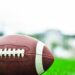 Close-up of an American football on grass, Wisconsin vs Penn State college football