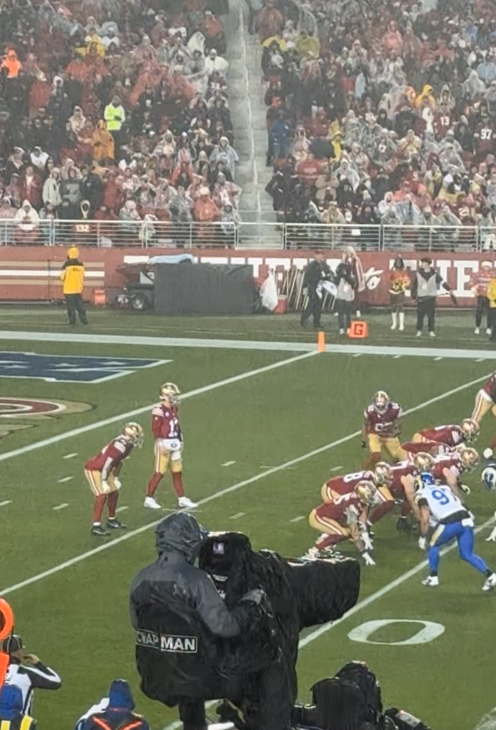 Brock Purdy lines up under center for the 49ers at Levi's Stadium