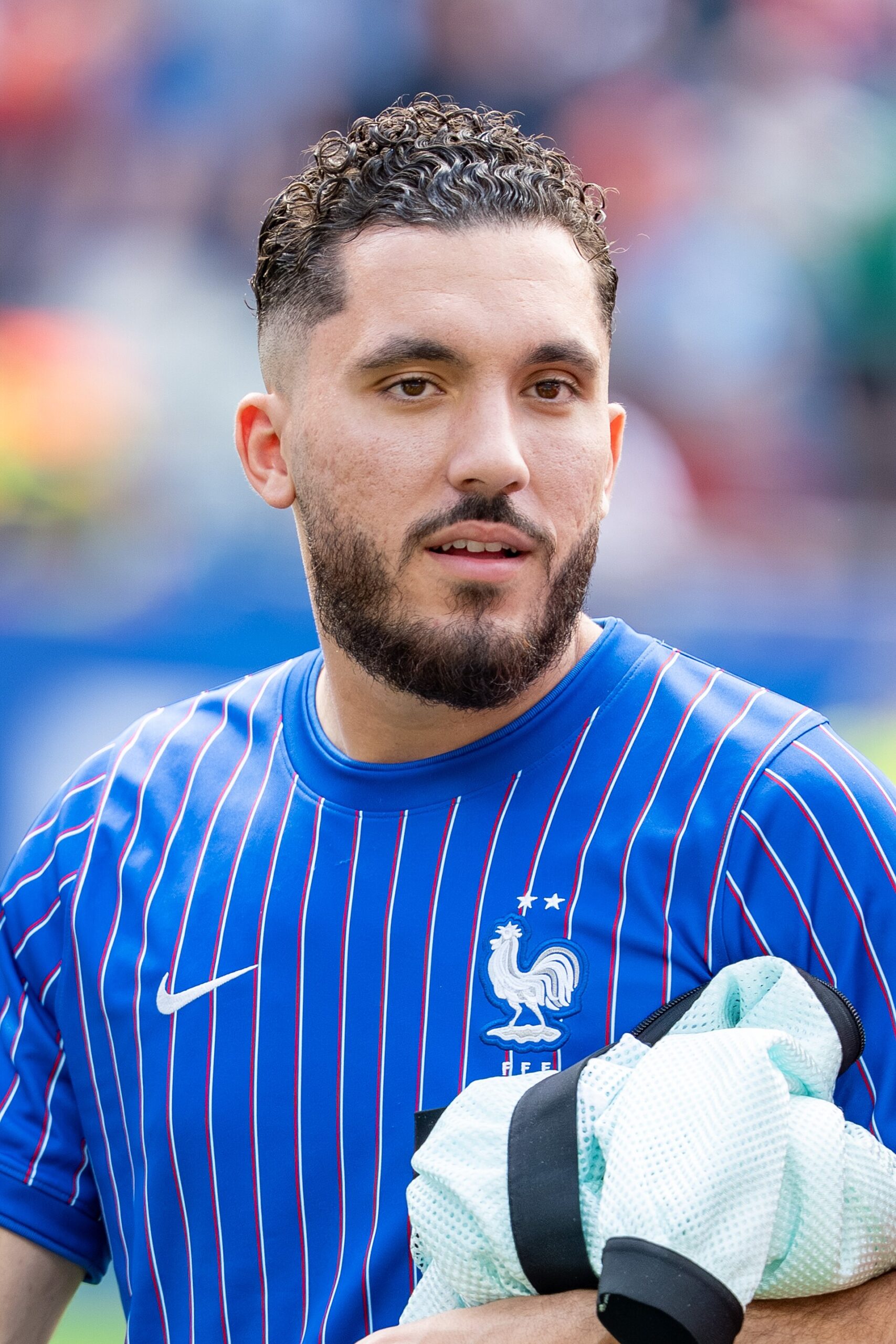 Rayan Cherki playing for France, scorer in France vs Belgium