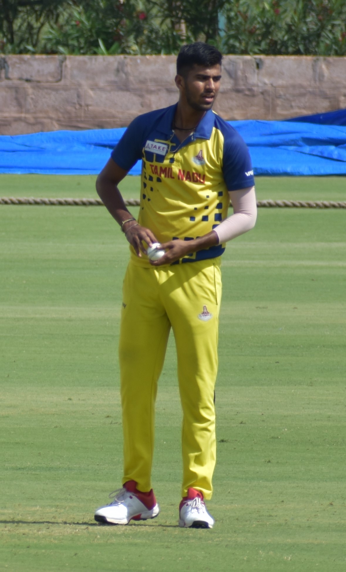 Washington Sundar, one of four India spinners in the Asian Games semi-final