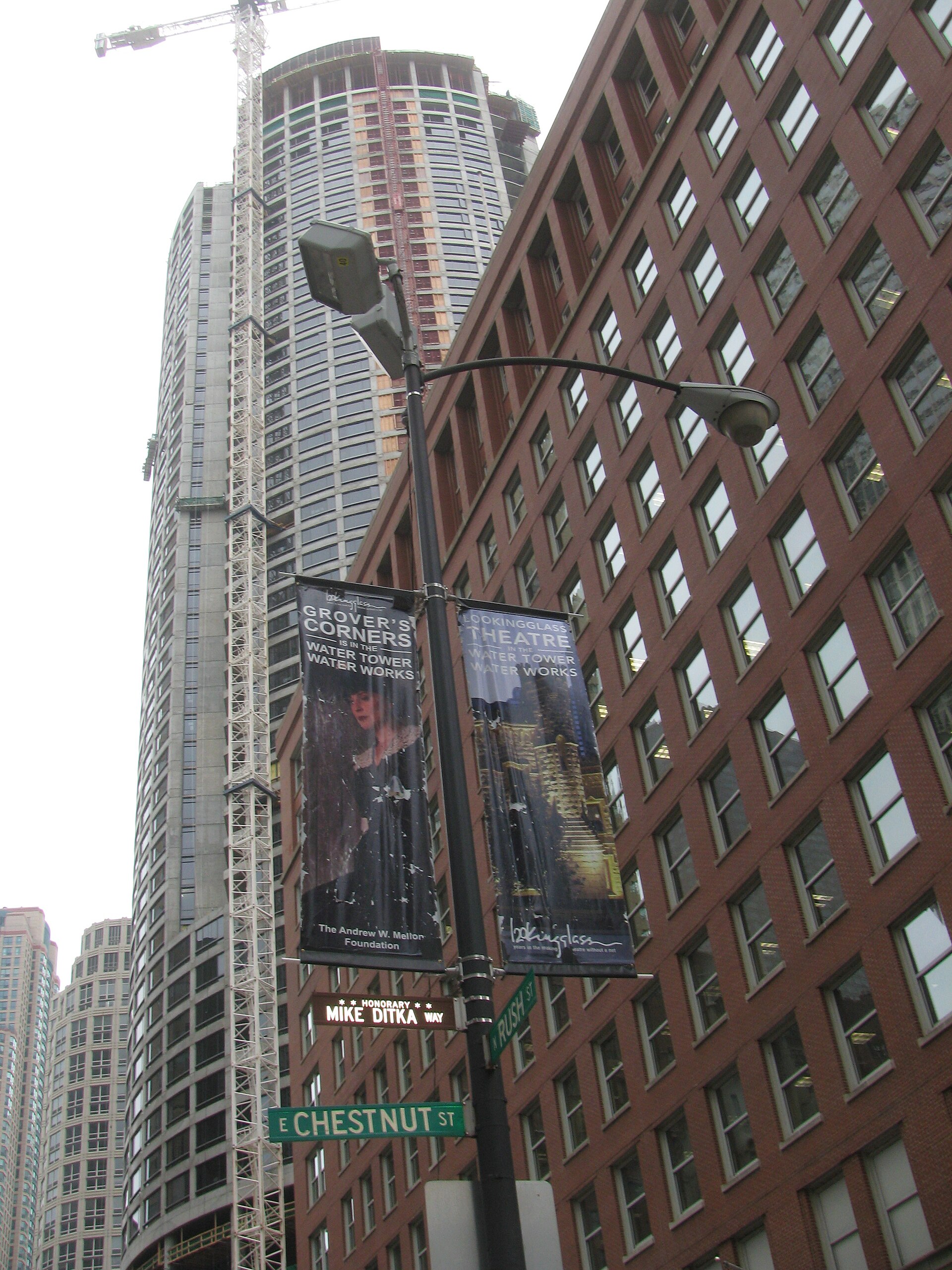Mike Ditka Way street sign on Rush Street in Chicago