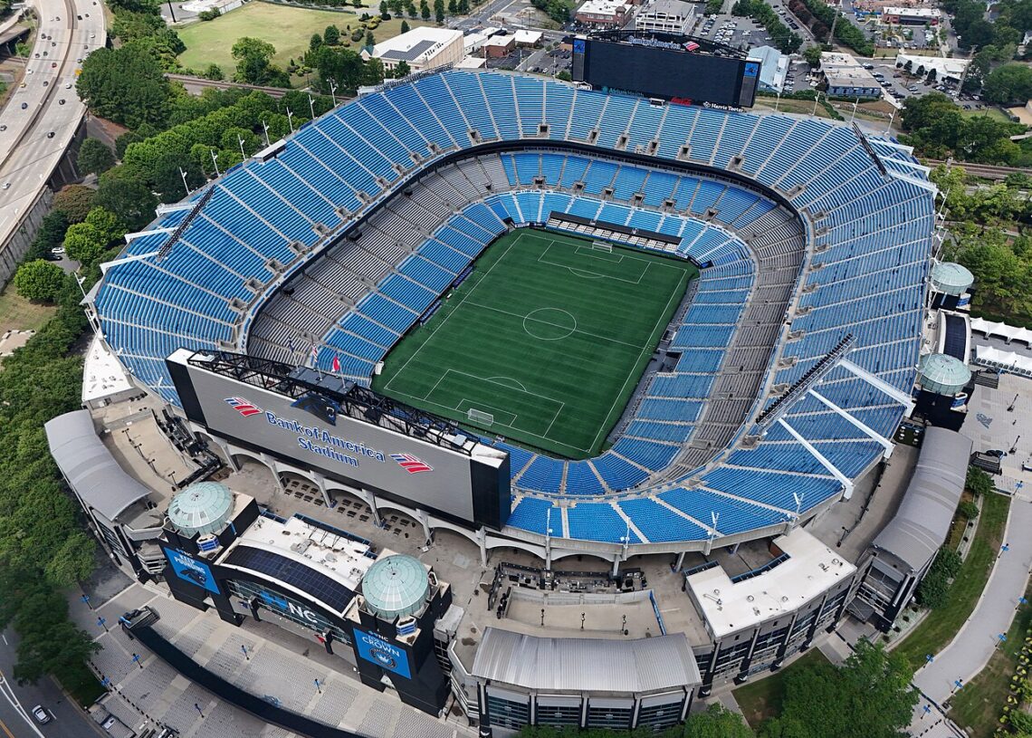 Bank of America Stadium in Charlotte, where the Panthers beat the Lions 32-26